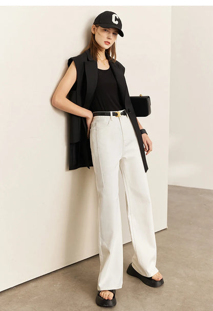 Women’s Vintage Loose Wide Leg Denim Jeans – Casual Spring Pants