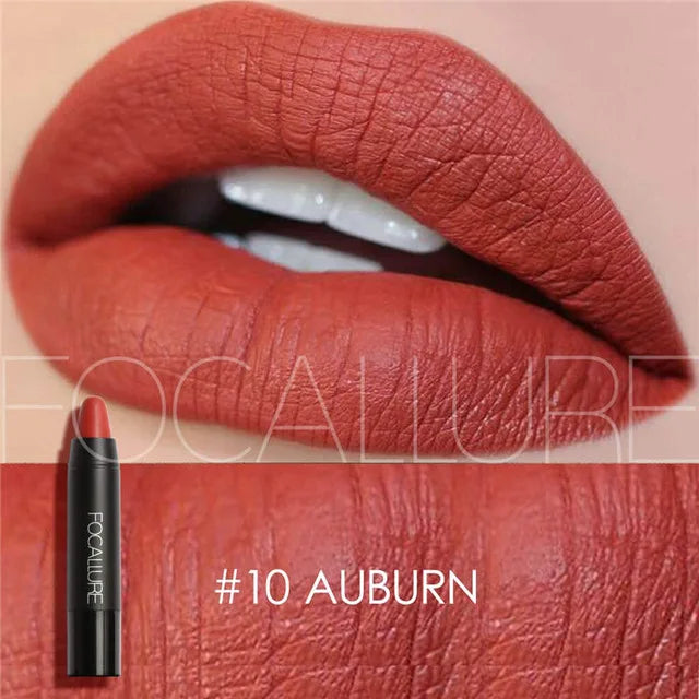 Focallure Waterproof Matte Lipstick – 19 Colors, Soft Texture