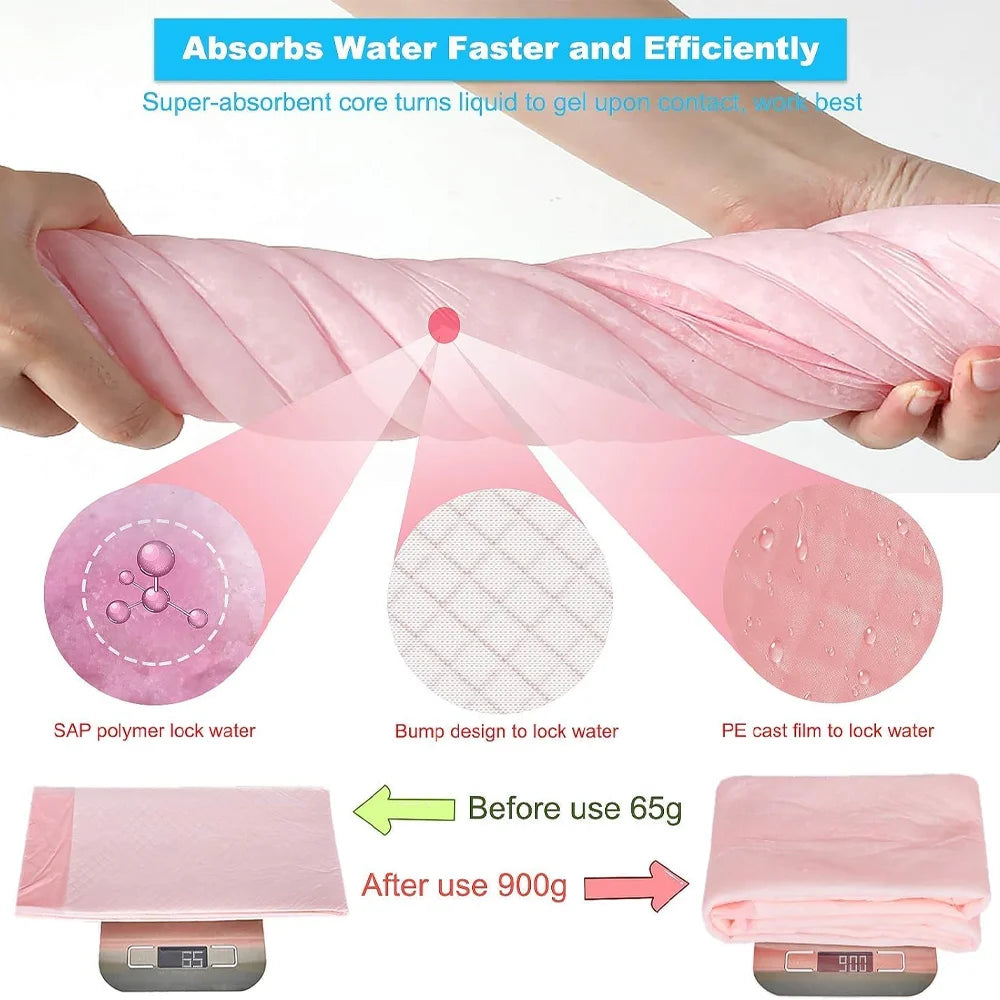 50pcs Disposable Pet Pee Pads – Puppy Training Diapers 60x90cm