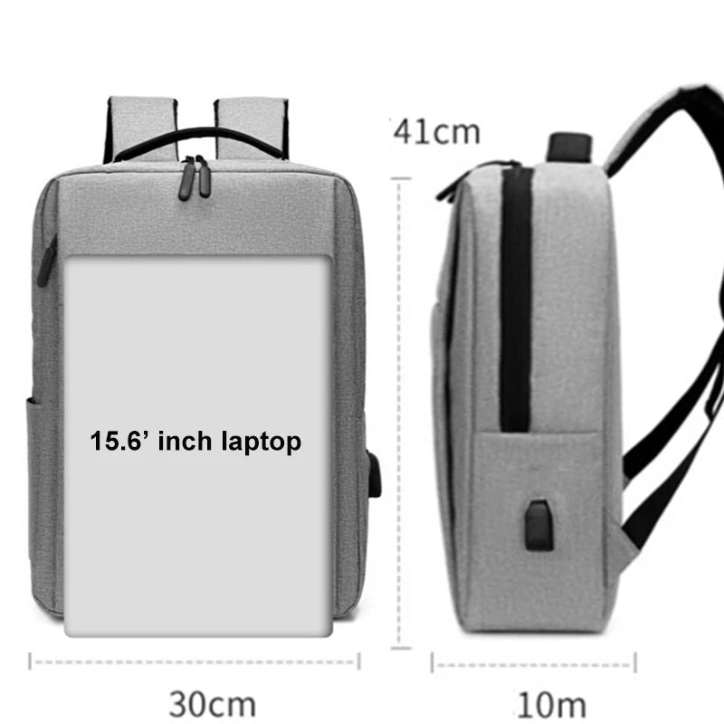 15.6" Waterproof Nylon Laptop Backpack with USB Charging Port