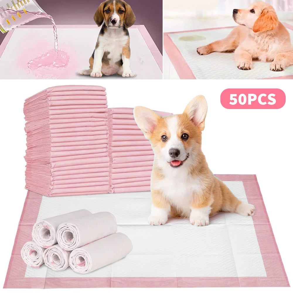 50pcs Disposable Pet Pee Pads – Puppy Training Diapers 60x90cm
