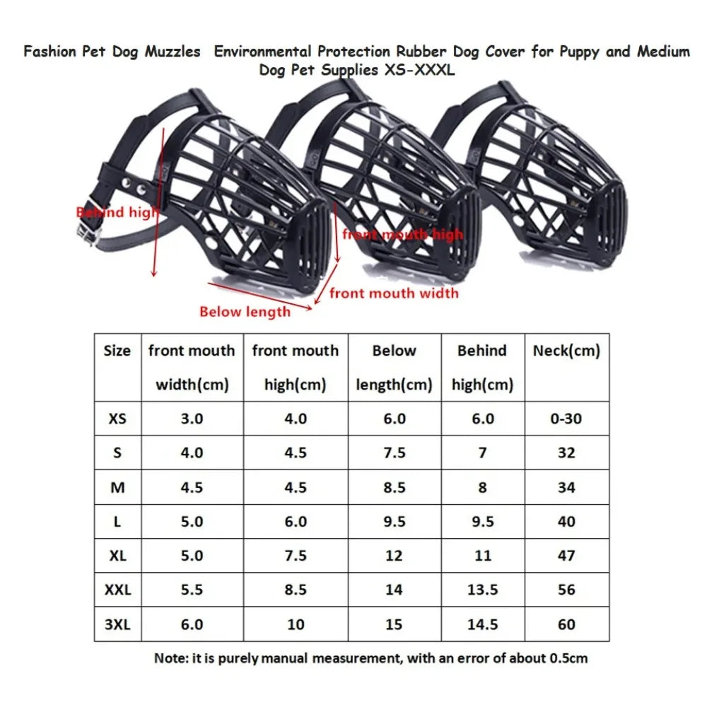 Adjustable Dog Muzzle – Soft Basket Design for All Sizes