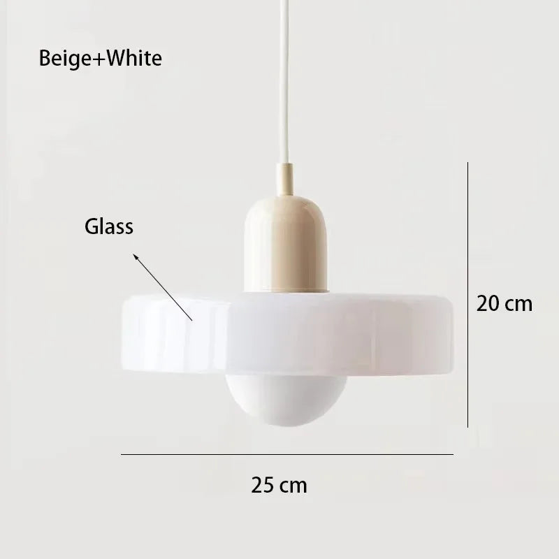 Nordic Retro Glass Pendant Lamp – E27 LED Indoor Chandelier