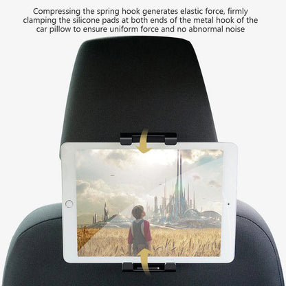 Adjustable Car Headrest Tablet & Phone Holder | 360° Rotation Mount