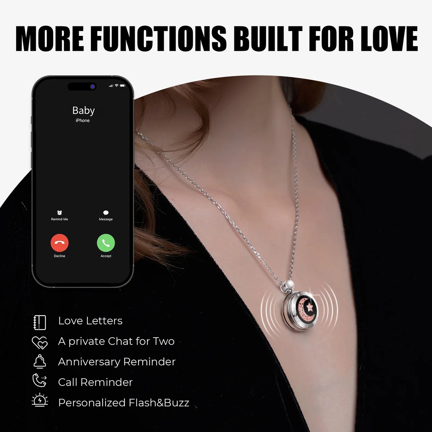 Couple Touch Necklaces – Natural Agate Long Distance Gift Set