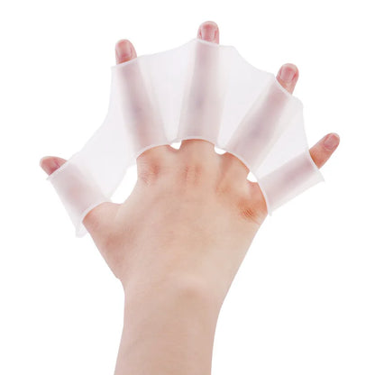 Silicone Webbed Swim Gloves – Training Fins for Adults & Kids