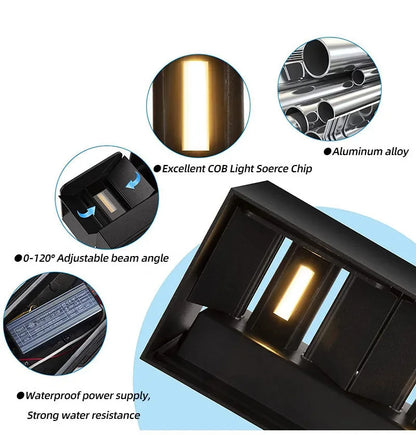 Waterproof Aluminum LED Wall Lamp – 12W/24W Indoor Outdoor Light