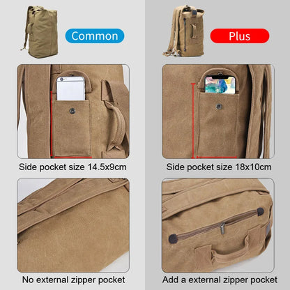 Large Men’s Canvas Travel Backpack – Mountaineering Army Shoulder Bag