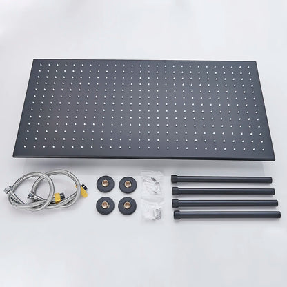 Black LED Rainfall Shower Head | Remote Control Ceiling Waterfall Tap