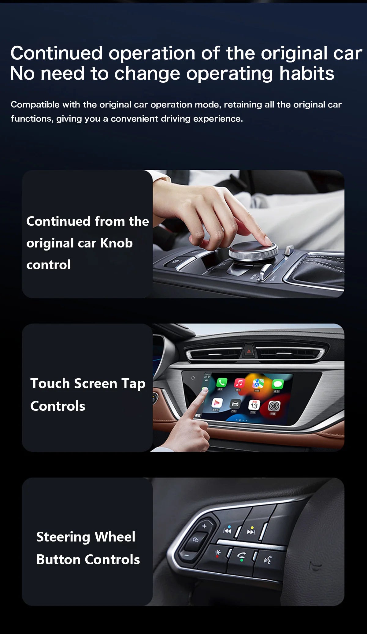 3-in-1 Car Video Smart Box with Android 12, CarPlay & WiFi