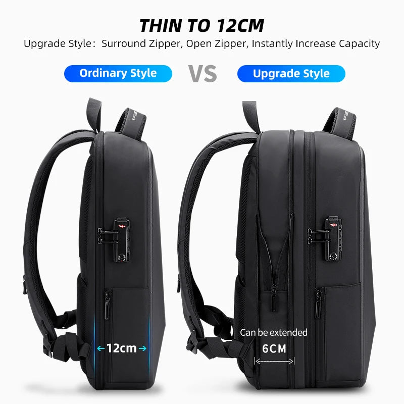 Cartmela Fenruien Laptop Backpack | Waterproof Travel Bag with USB Charging