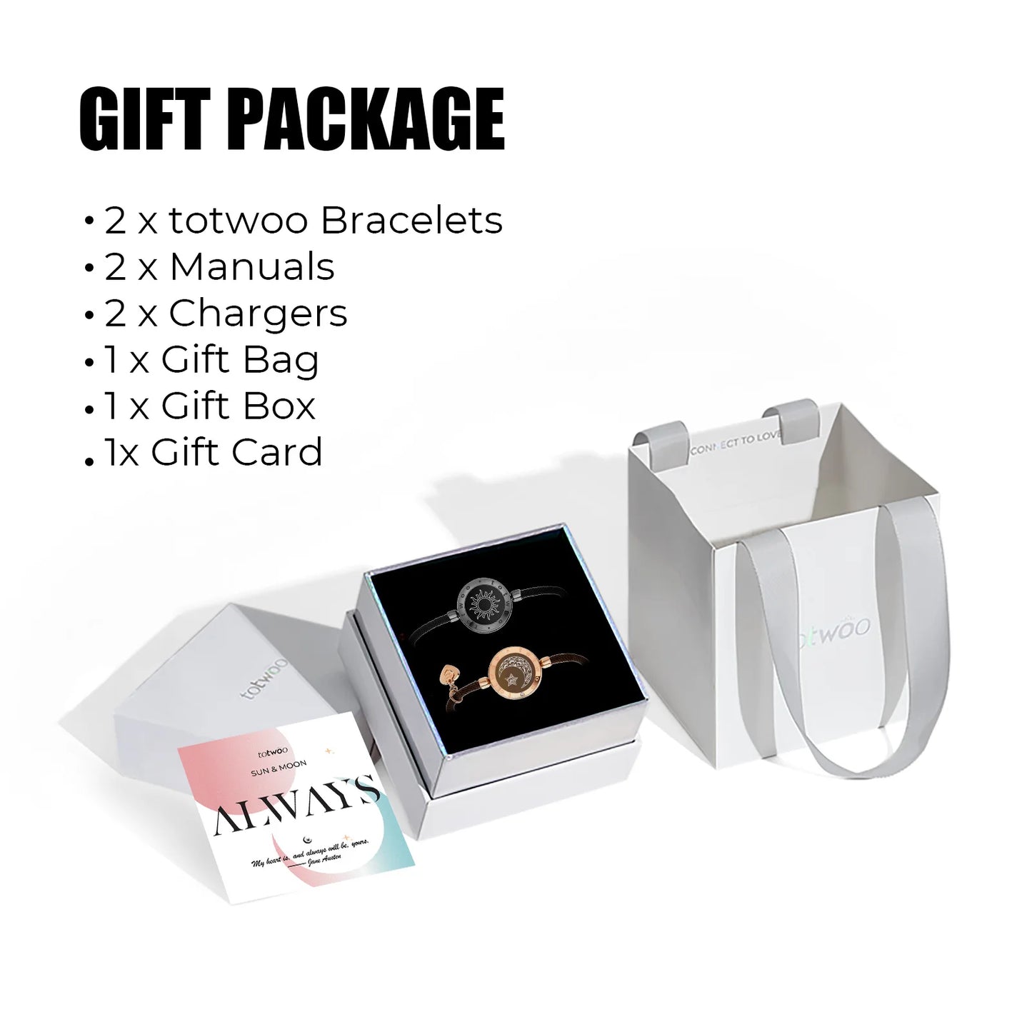 Long Distance Touch Bracelets – Sun & Moon Light-Up Couples Gift