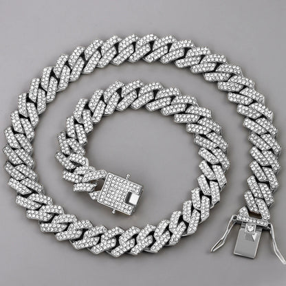 Hip Hop Iced Out Cuban Link Chain Necklace – Gold & Silver Men’s Gift