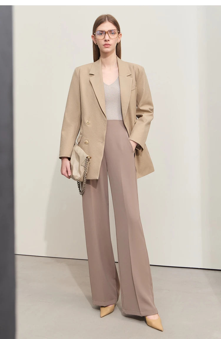 Women’s Wide-Legged Casual Pants – Summer Straight Full-Length Trousers