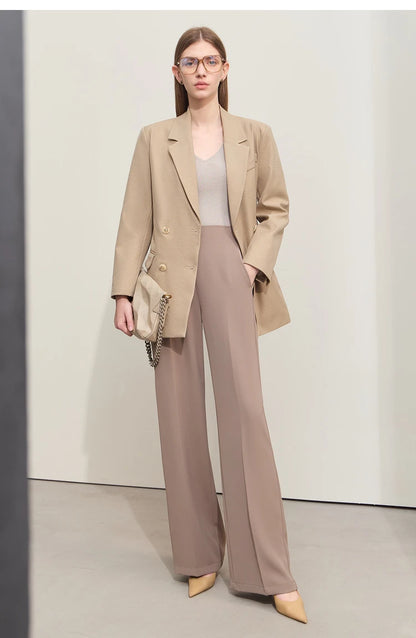 Women’s Wide-Legged Casual Pants – Summer Straight Full-Length Trousers