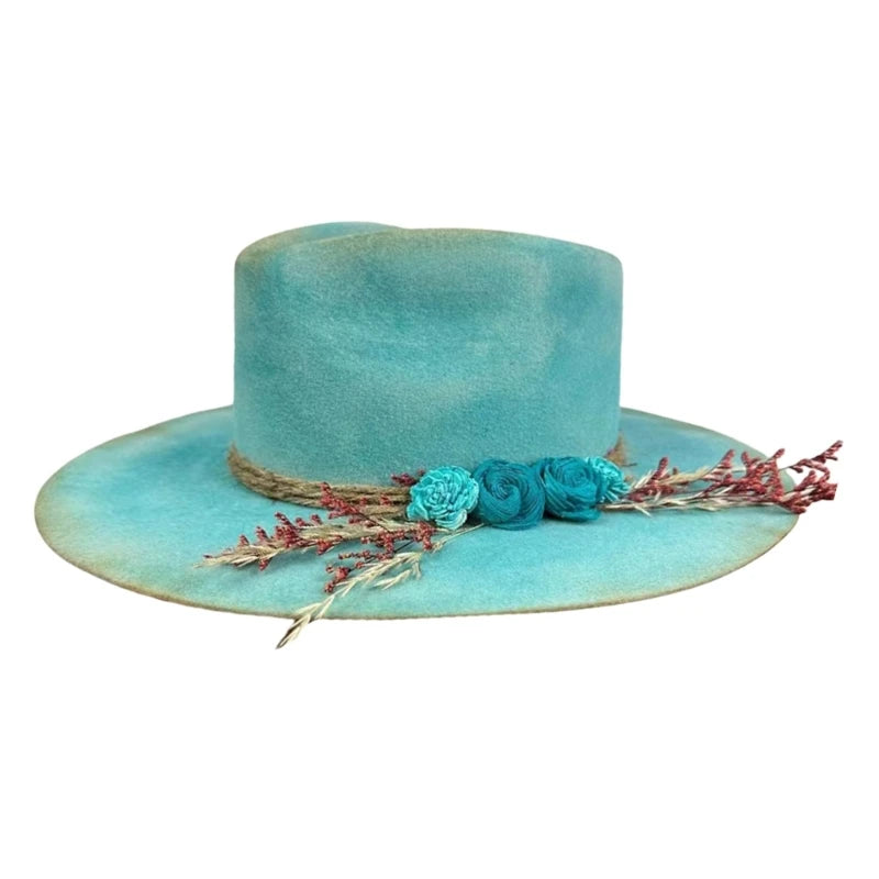 Wool Homburg Panama Hat – Unisex Western Photo Prop Headwear