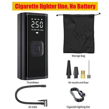Wireless Electric Car Tire Inflator Pump with LED Light