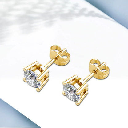18K Real Gold Earrings with Moissanite Diamonds – Luxurious Gift