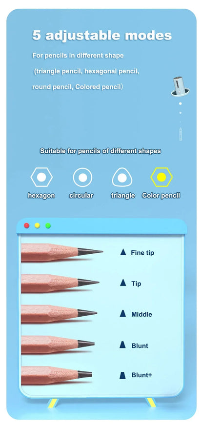 Automatic Electric Pencil Sharpener – USB Rechargeable for Kids