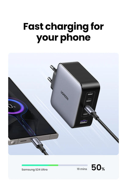 100W GaN Fast Charger – 5-Port USB-C PD QC4.0 Charger Hub