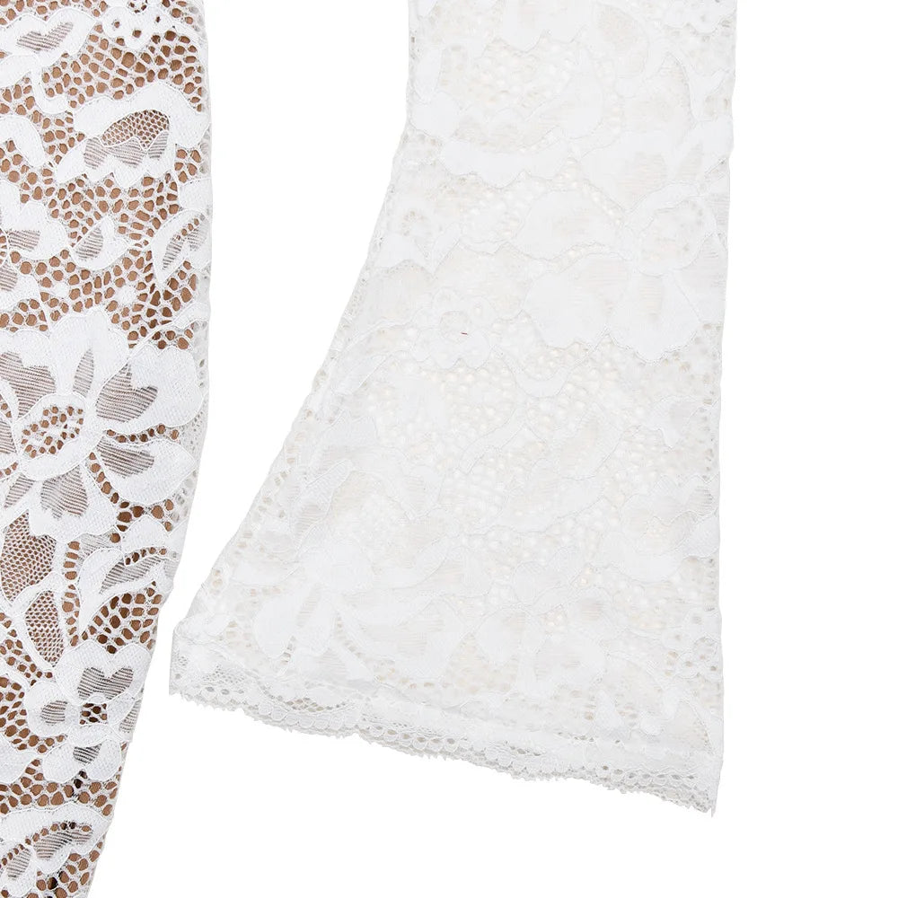 Women’s Elegant Lace Bodycon Dress – Long Sleeve Fishtail Evening Dress