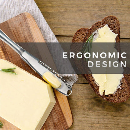 Stainless Steel Butter Knife with Holes – Spreader & Cheese Cutter