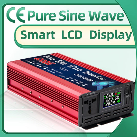 Pure Sine Wave Inverter DC to AC – 12V/24V to 110V/220V 2000–5000W