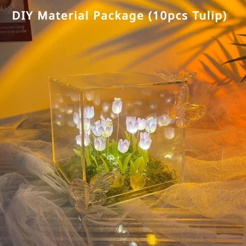 DIY Tulip Mirror Cube Lamp | Handmade Night Light Gift
