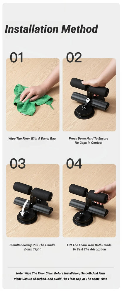 Abdominal Sit-Up Equipment with Suction Cups & Ankle Support