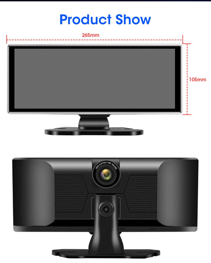 4K Dual Lens Car DVR Dash Cam with CarPlay, Android Auto, GPS, WiFi