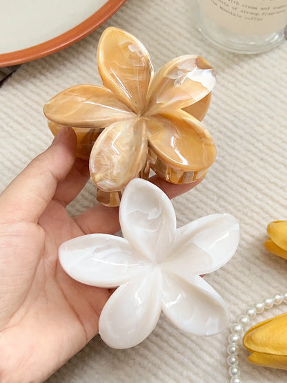 2 Pcs Marble Flower Hair Claw Clips – Cute Beach Hair Accessories