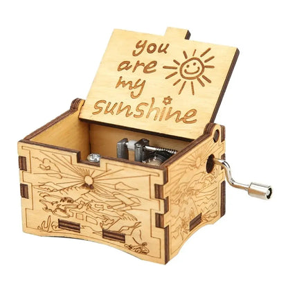Wooden Hand Crank Music Box