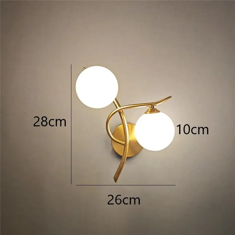Nordic Modern Glass Ball Wall Lamp – LED Bed & Corridor Light