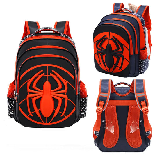 Cartmela Spider Backpack & Pencil Case Set | Waterproof Cartoon School Bag for Boys