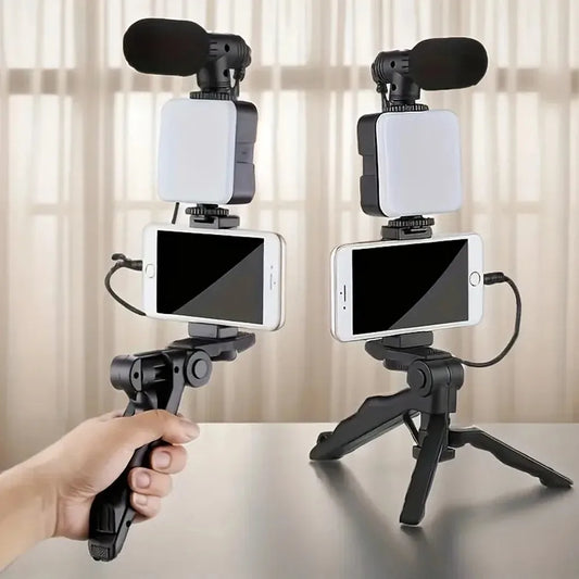 Cartmela Smartphone Vlogging Kit – Tripod, Microphone & Fill Light