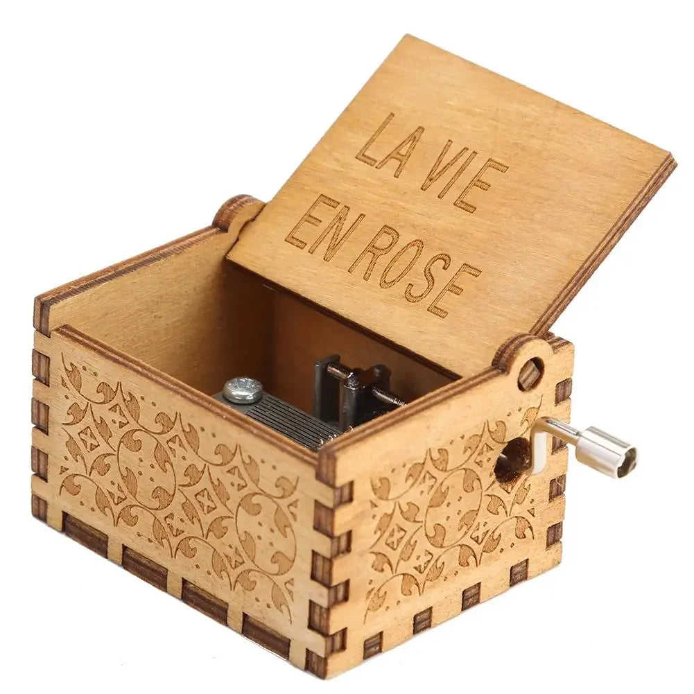 Wooden Hand Crank Music Box
