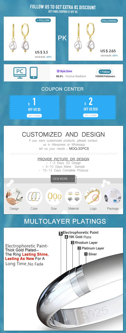 925 Sterling Silver Earring Set – Waterdrop, Flower & Pearl Trio