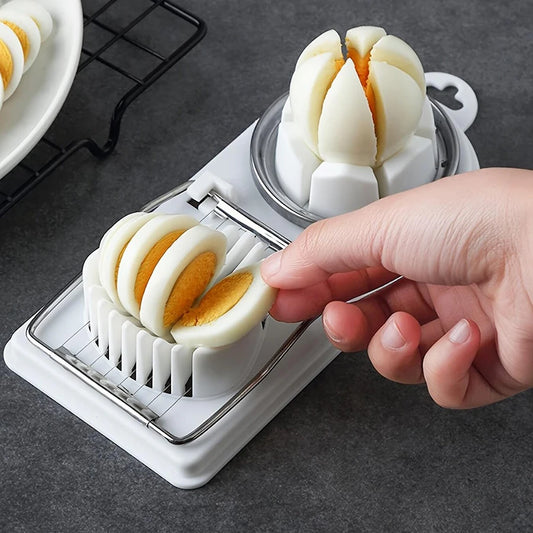 2-in-1 Stainless Steel Egg Cutter - Multifunctional Kitchen Tool