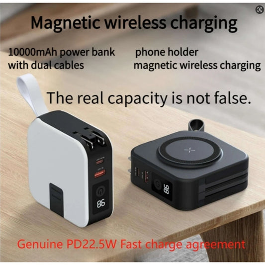 10000mAh Magnetic Wireless Power Bank with Cable & Plug – PD22.5W