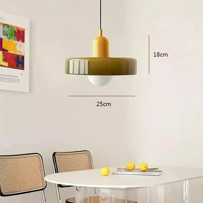 Nordic Retro Glass Pendant Lamp – E27 LED Indoor Chandelier