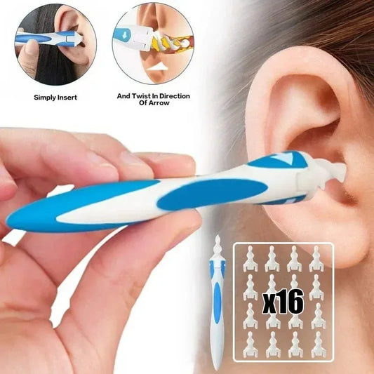 Soft Silicone Ear Wax Remover Tool with 16 Replacement Tips
