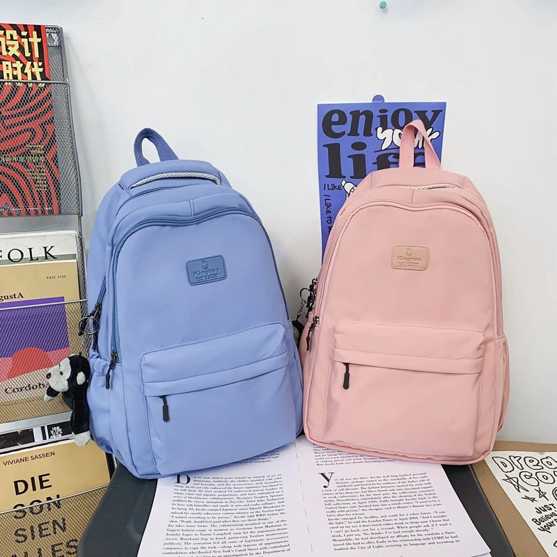 Fashion Waterproof Nylon Backpack – Schoolbag for Teens & Students