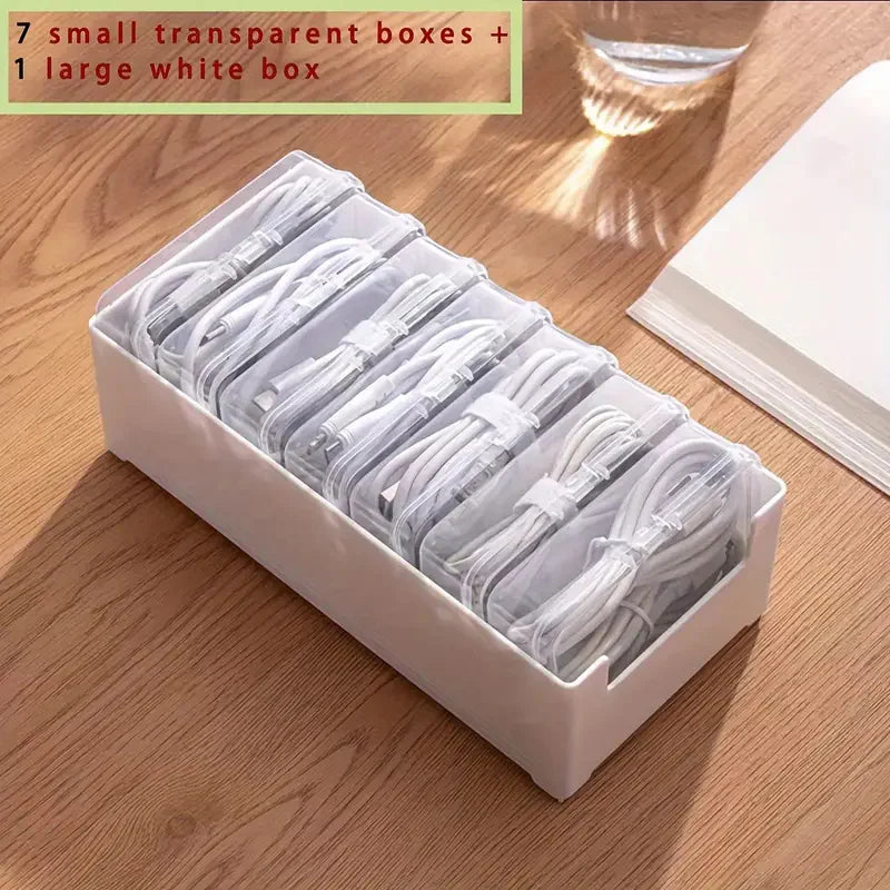 Cable Organizer Storage Box – Office & Home Cord Management Set