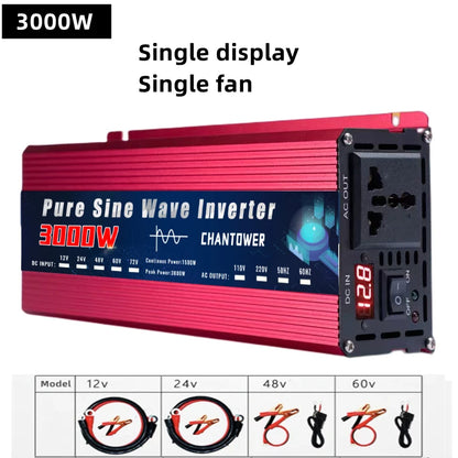 Pure Sine Wave Inverter DC to AC – 12V/24V to 110V/220V 2000–5000W