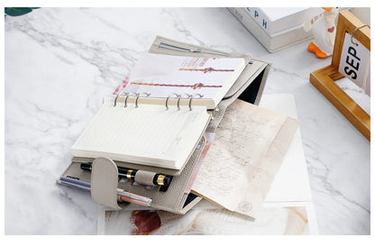 Personal Size Planner – 30mm Rings, Genuine Pebbled Grain Leather