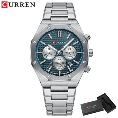 Casual Stainless Steel Quartz Watch – Waterproof Men’s Chronograph