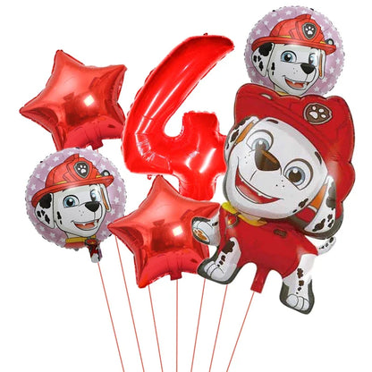 6pcs Paw Patrol Foil Balloons – Kids Birthday Party Decorations