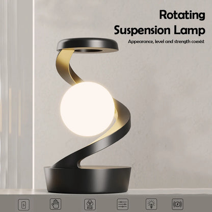 LED 360° Levitating Night Light – Wireless Charging Desk Lamp