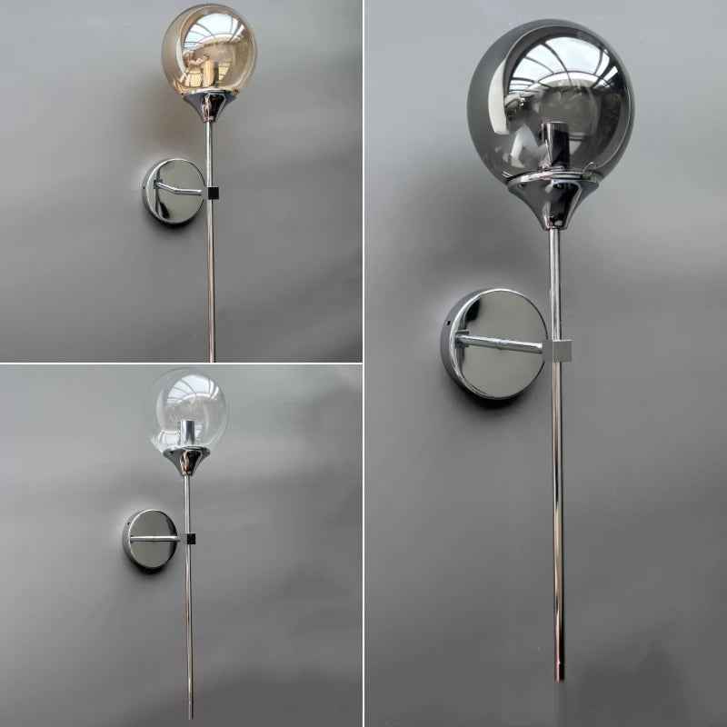 Modern Glass Wall Lamp – Golden Round Nordic Sconce Light