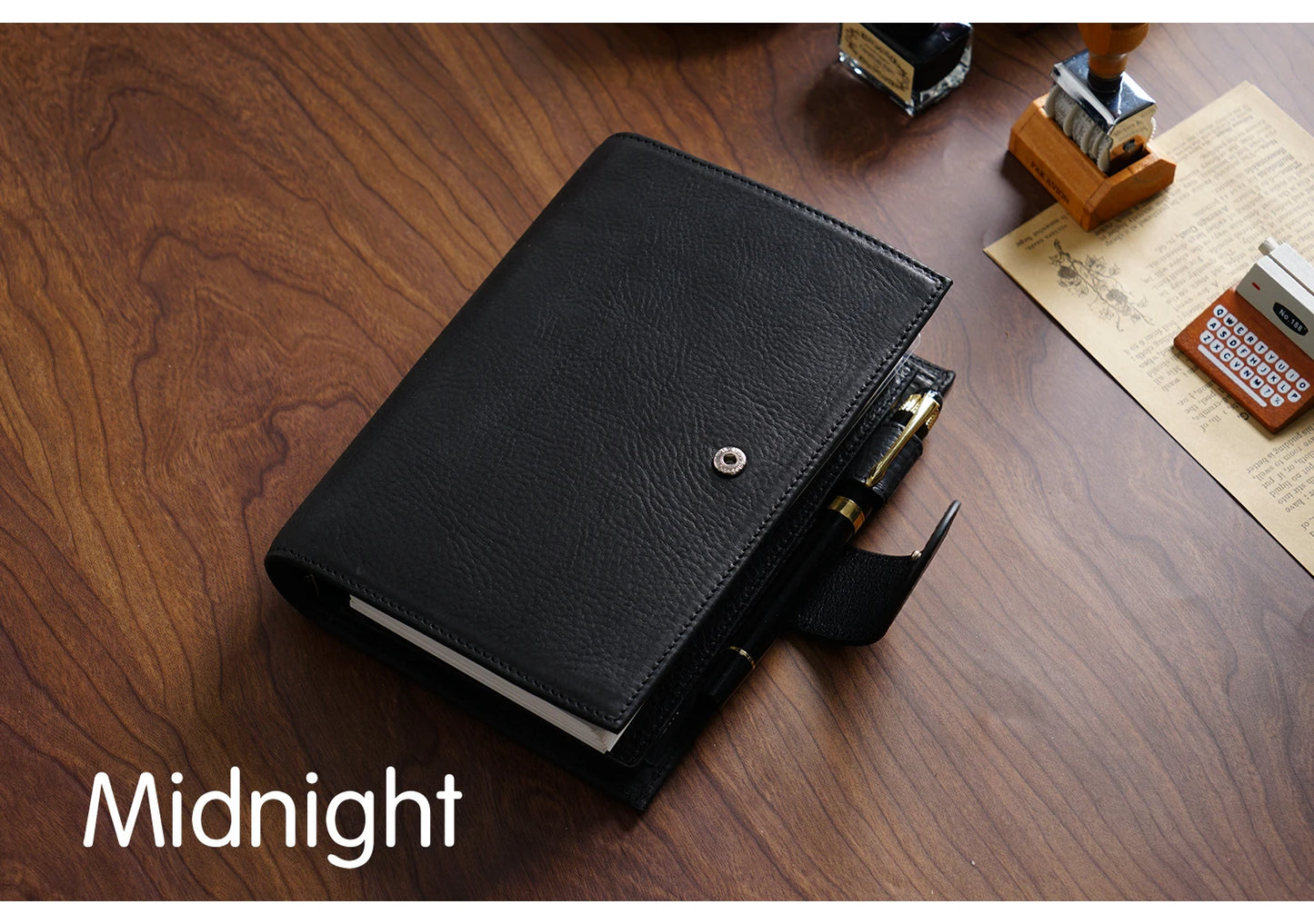 Full Grain Leather Planner with Rings – Personal Size Organizer